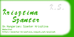 krisztina szanter business card